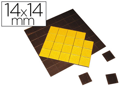 AIMANT ADHÉSIF SIGN CARRÉ INVISIBLE 14X14MM 1 FACE ADHÉSIVE 1 FACE MAGNÉTIQUE PACK 48 UNITÉS