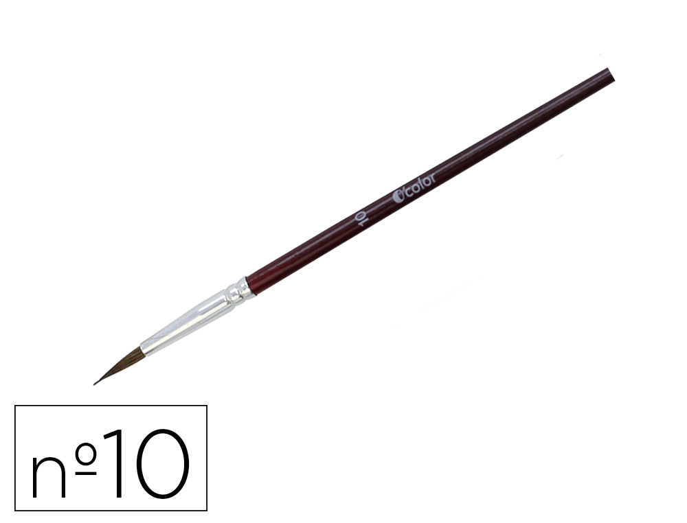 PINCEAU O'COLOR POILS PONEY N10 IDEAL GOUACHE ET AQUARELLE VIROLE ALUMINIUM MANCHE BOISLAQUE LOT 10 UNITES
