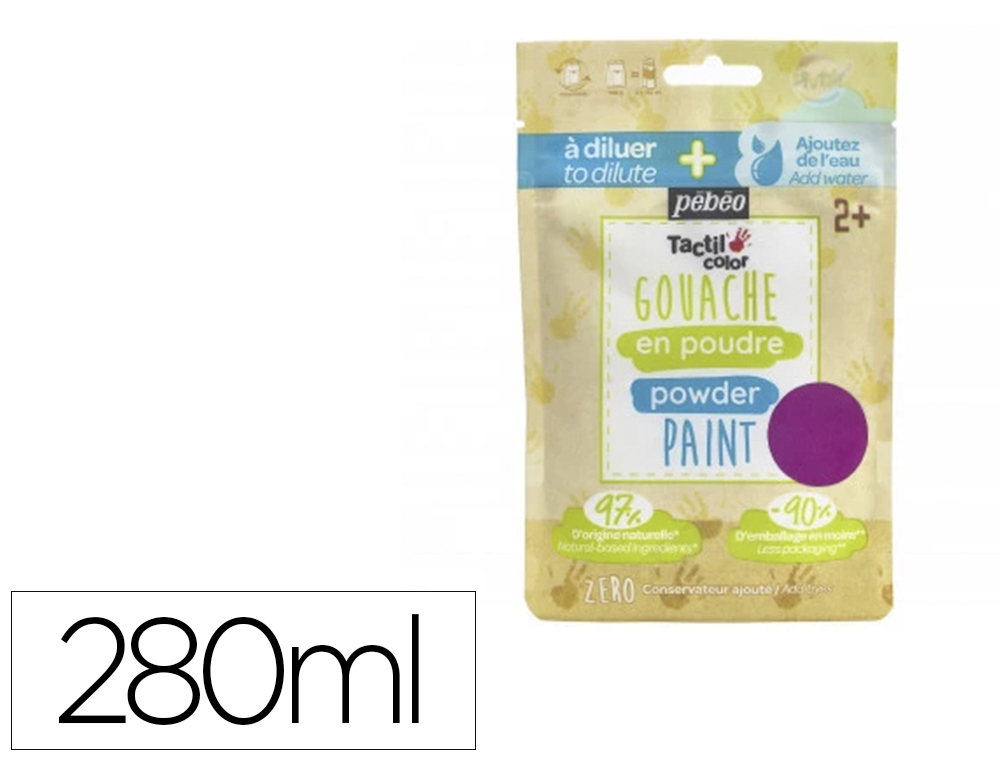 GOUACHE PEBEO TACTILCOLOR POUDRE A DILUER 2 EN 1        GOUACHE DOIGT 280ML GOUACHE   LIQUIDE 500ML COLORIS ROSE