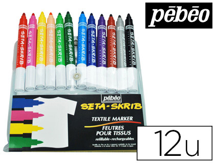 FEUTRE COLORIAGE PBO TISSU POINTE LARGE ADAPT ENFANTS COULEURS ASSORTIES POCHETTE 12 UNITS