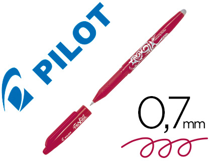 ROLLER PILOT FRIXION BALL POINTE MOYENNE 0,7MM ENCRE GEL THERMOSENSIBLE EFFAABLE RECHARGEABLE COLORIS ROUGE-BORDEAUX