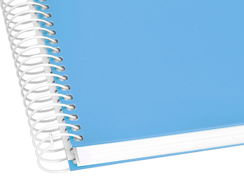CAHIER SPIRALE LIDERPAPEL CRAFTY COUVERTURE CONTRECOLLÉE A4 240P 90G/M2 5X5MM MICROPERFORÉ 4 TROUS COLORIS BLEU CIEL