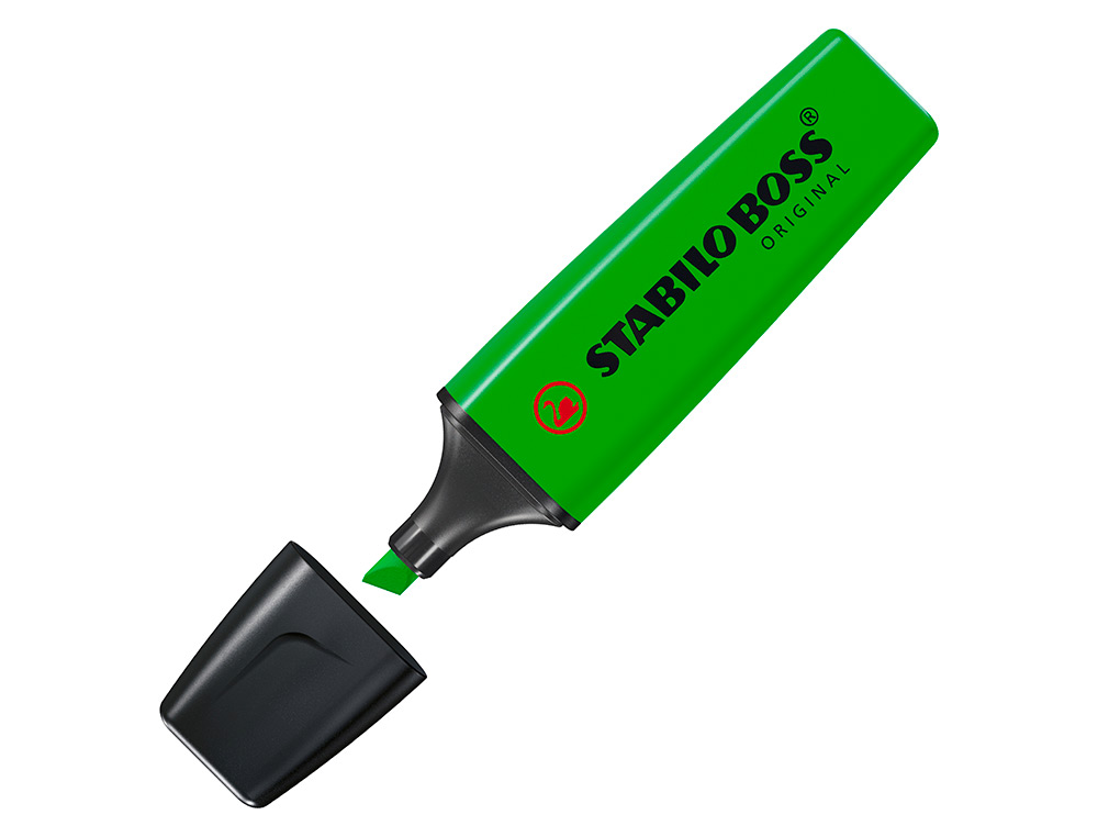 SURLIGNEUR STABILO BOSS TRACÉ 2/5MM POINTE BISEAUTÉE ENCRE UNIVERSELLE BASE EAU RÉSISTANTE LUMIÈRE COLORIS VERT