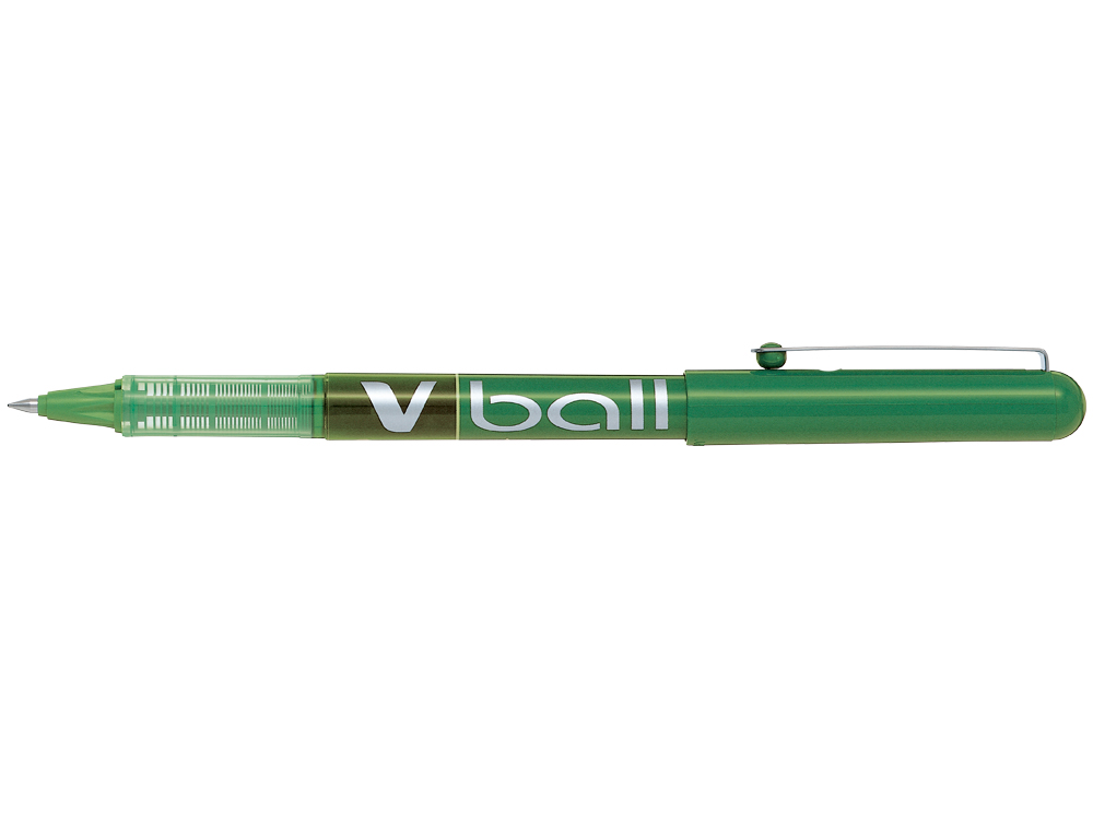 ROLLER PILOT VBALL 5 ÉCRITURE FINE 0.3MM ENCRE LIQUIDE NIVEAU VISIBLE RÉGULATEUR DÉBIT CLIP MÉTAL COLORIS VERT