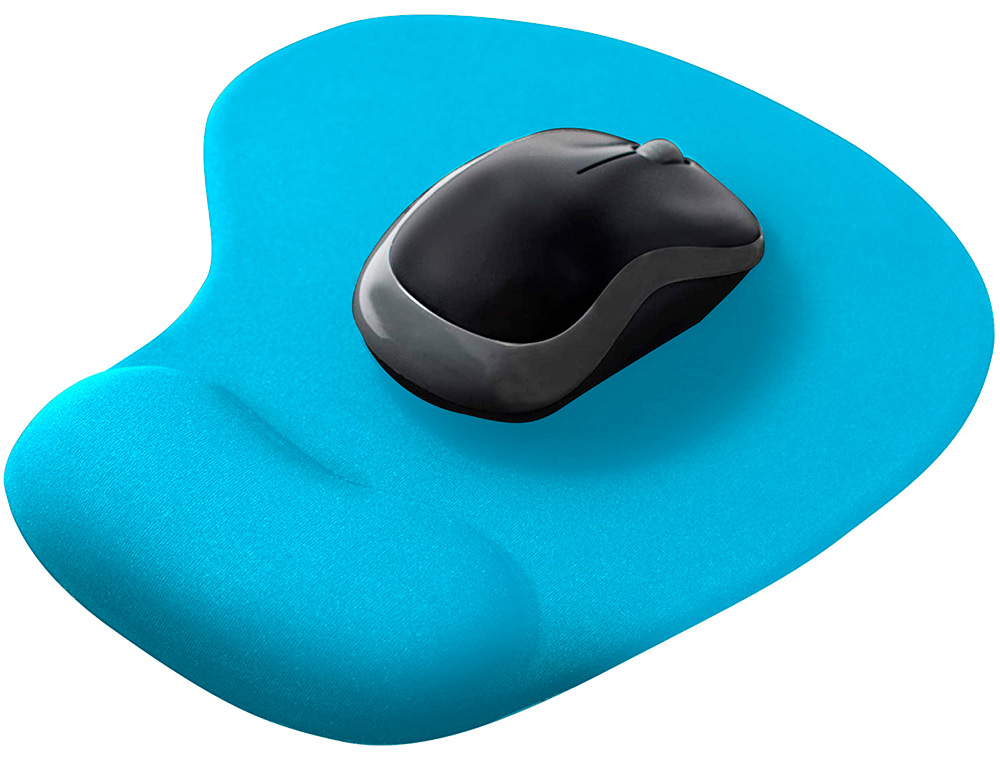 TAPIS SOURIS Q-CONNECT REPOSE-POIGNET MOUSSE AUGMENTE CONFORT FACILEMENT NETTOYABLE COLORIS TURQUOISE