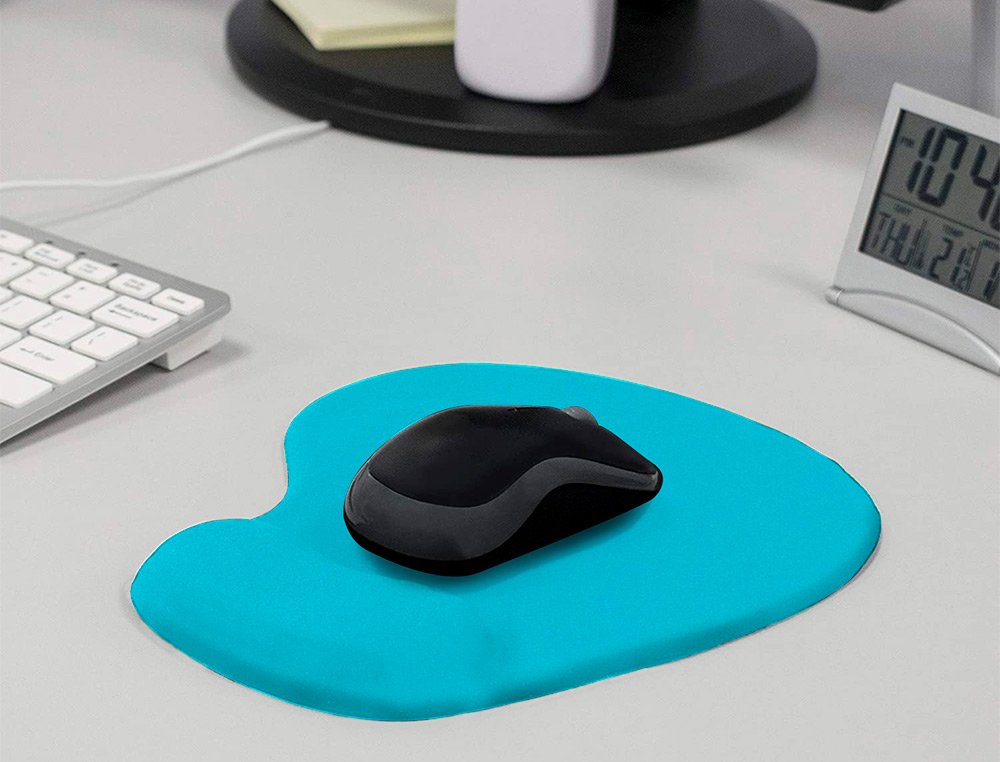 TAPIS SOURIS Q-CONNECT REPOSE-POIGNET MOUSSE AUGMENTE CONFORT FACILEMENT NETTOYABLE COLORIS TURQUOISE
