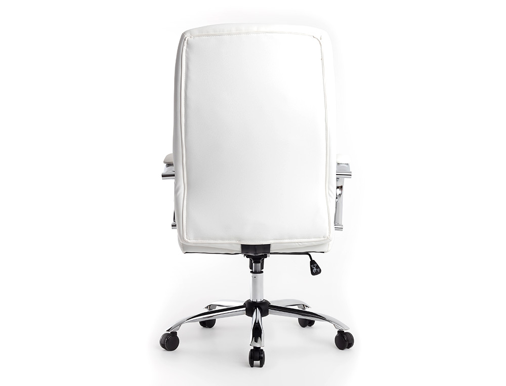 FAUTEUIL DE DIRECTION Q-CONNECT VERONA SIMILI CUIR BASE ACIER CHROME HAUTEUR MAX 1210MM LARGEUR 650MM PROF 730MM BLANC