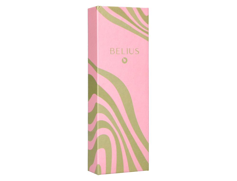 STYLO-BILLE BELIUS INK DREAMS ALUMINIUM ATTRIBUTS ARGENT ENCRE BLEUE COLORIS ROSE ONDULATIONS VERT MATCHA COFFRET CADEAU