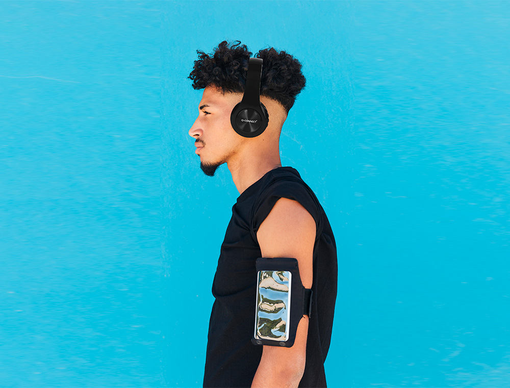 CASQUE Q-CONNECT SANS FIL SERRE-TETE REGLABLE COLORIS NOIR