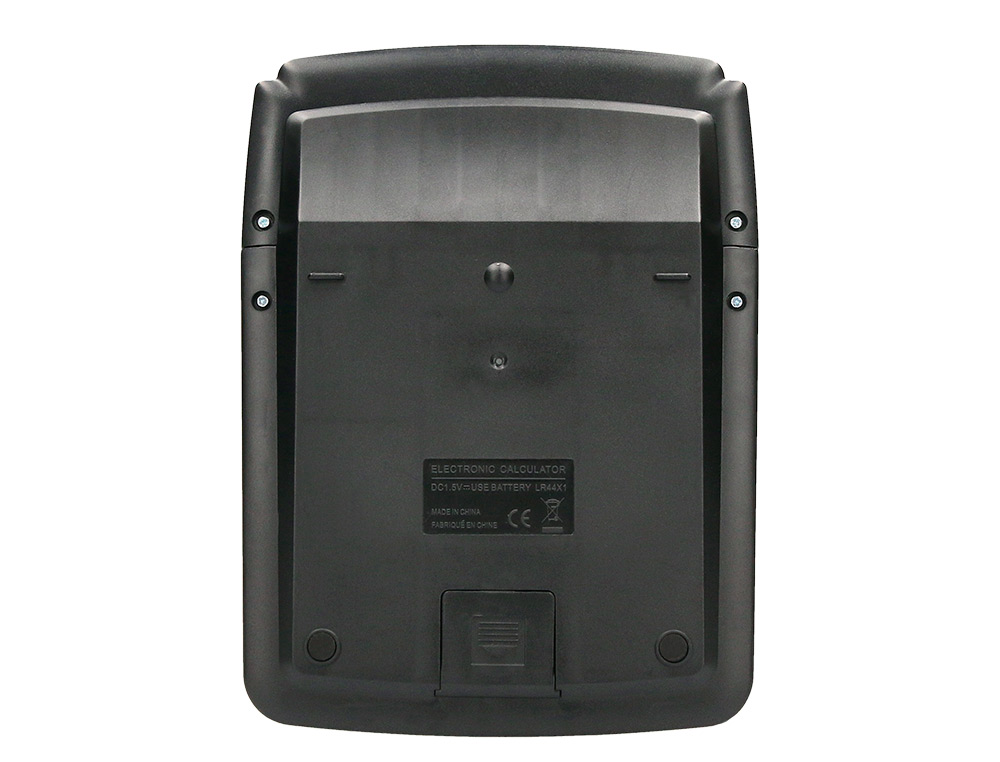 CALCULATRICE DE BUREAU LIDERPAPEL XF39 12 CHIFFRES   SOLAIRE ET PILES 190X140X32MM COLORIS NOIR