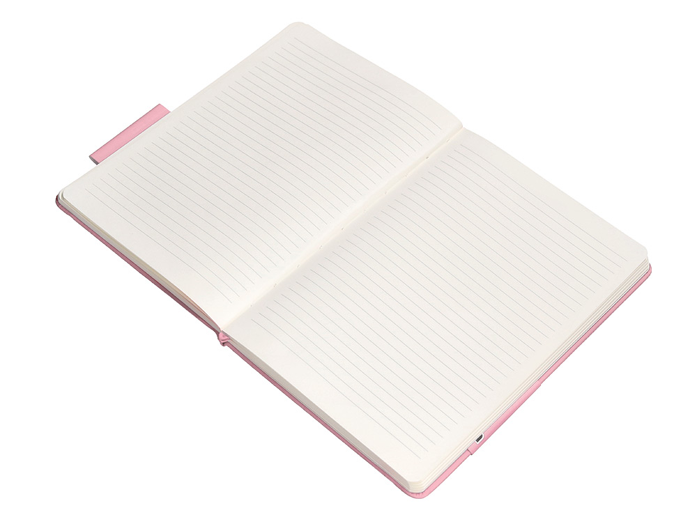 CARNET A5 ANTARTIK NOTES LIGNECOUVERTURE RIGIDE FERMETURE ELASTIQUE 200 PAGES 80GR COLORIS ROSE PASTEL