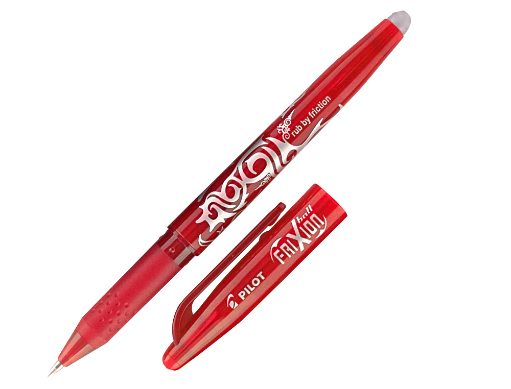 ROLLER PILOT FRIXION BALL ÉCRITURE MOYENNE 0.7MM ENCRE EFFAÇABLE GRIP PRÉHENSION RECHARGEABLE GOMME SERTIE COLORIS ROUGE