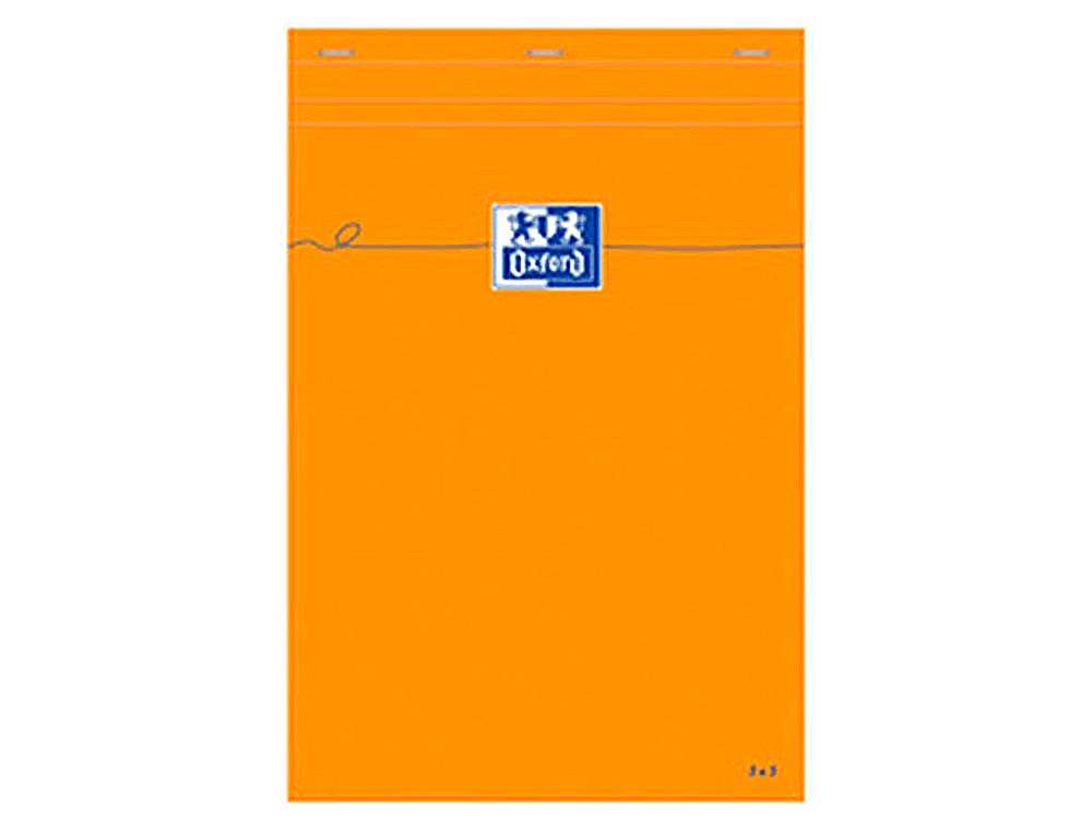 BLOC BUREAU OXFORD A4+ PAPIER VÉLIN SURFIN AGRAFÉ EN TÊTE COUVERTURE ENVELOPPANTE 210X320MM 80F 80G 5X5MM COLORIS ORANGE
