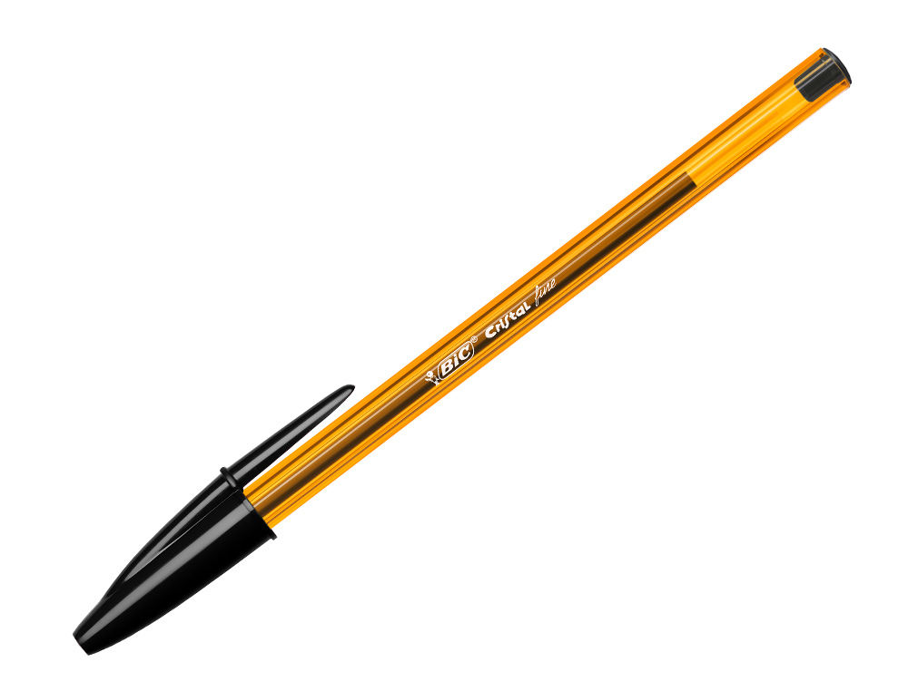 STYLO-BILLE BIC CRISTAL ÉCRITURE FINE 0.4MM ENCRE CLASSIQUE BILLE INDÉFORMABLE CAPUCHON COULEUR ENCRE NOIR