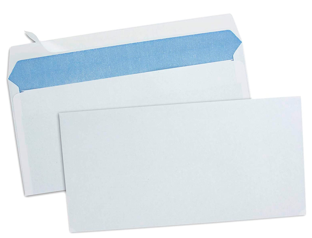 ENVELOPPE GPV DL 110X220MM 90G ADHÉSIVE FERMETURE RAPIDE SÉCURISÉE DÉFINITIVE BLANCHE BOÎTE 500 UNITÉS