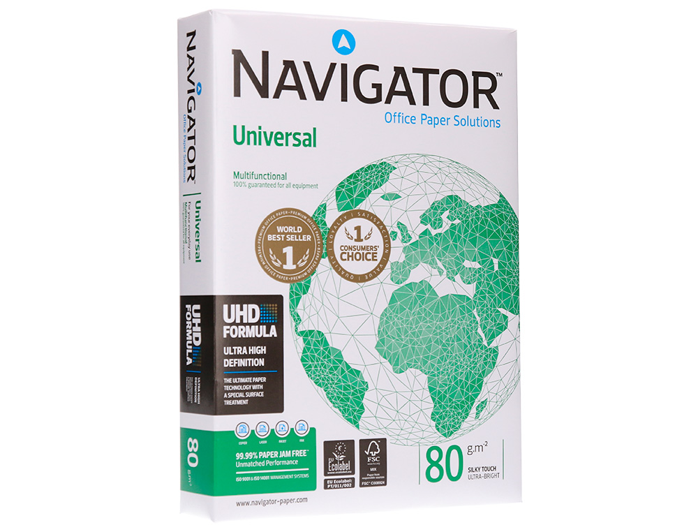 PAPIER NAVIGATOR MULTIFONCTION UNIVERSAL A4 80G BLANCHEUR 169 OPACITÉ 95 RIGIDITÉ 120 QUALITÉ SUPÉRIEURE 500 FEUILLES