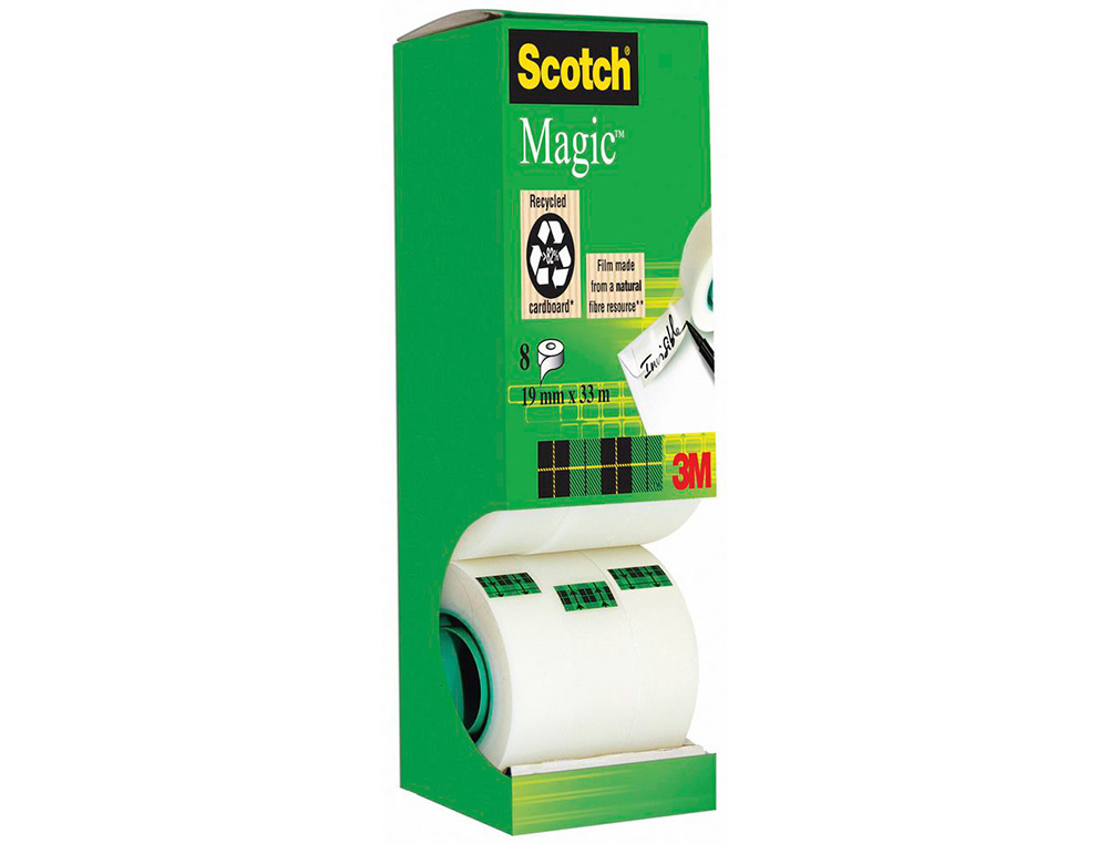 RUBAN ADHÉSIF SCOTCH MAGIC 81019M MX33M TOUR 8 ROULEAUX DONT1 GRATUIT