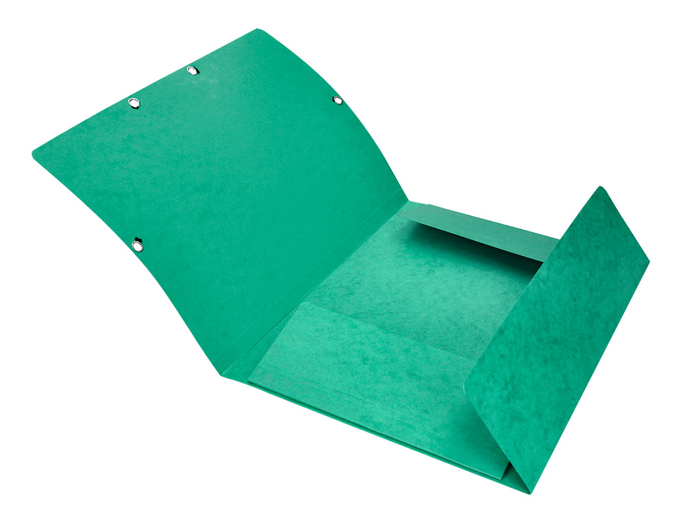 CHEMISE Q-CONNECT CARTE LUSTRE 375G POUR DOCUMENTS A4 320X243MM 3 RABATS COLORIS VERT