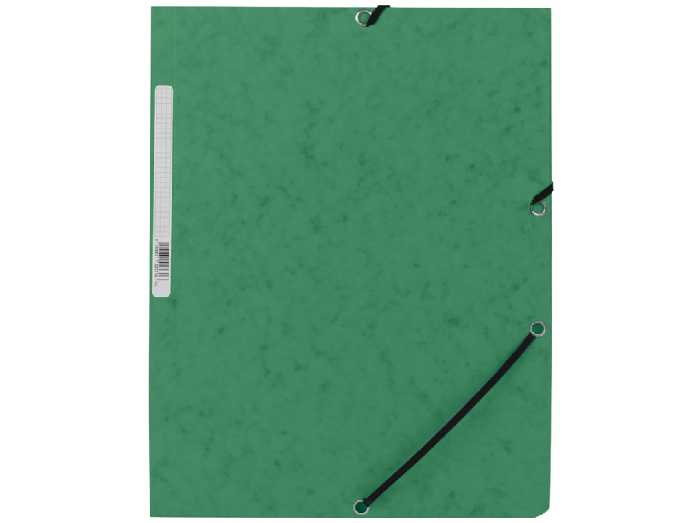 CHEMISE Q-CONNECT CARTE LUSTRE 375G POUR DOCUMENTS A4 320X243MM 3 RABATS COLORIS VERT