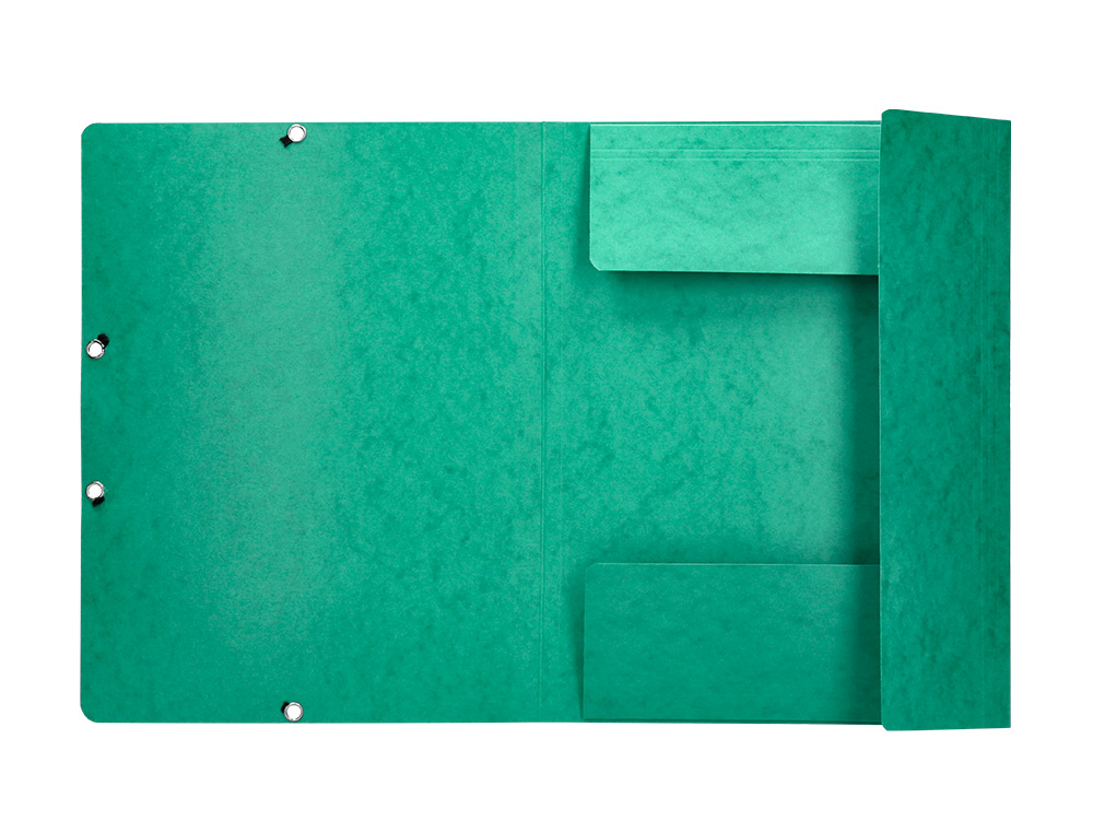 CHEMISE Q-CONNECT CARTE LUSTRE 375G POUR DOCUMENTS A4 320X243MM 3 RABATS COLORIS VERT