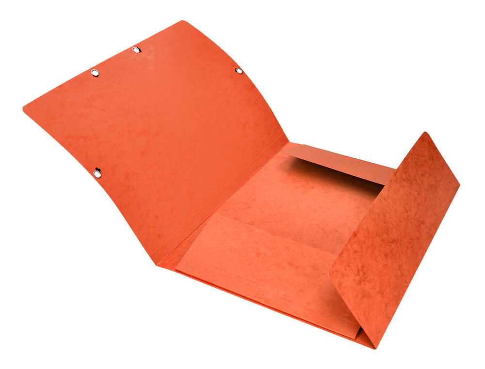 CHEMISE Q-CONNECT CARTE LUSTRÉE 375G POUR DOCUMENTS A4 320X243MM 3 RABATS COLORIS ORANGE