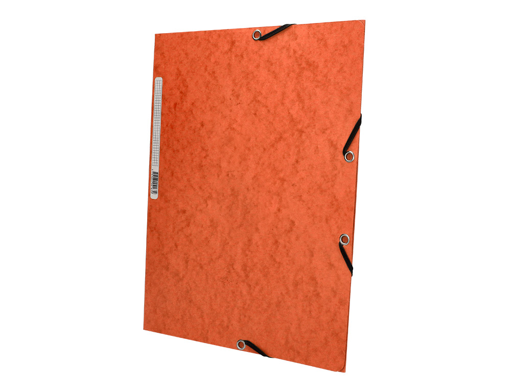 CHEMISE Q-CONNECT CARTE LUSTRÉE 375G POUR DOCUMENTS A4 320X243MM 3 RABATS COLORIS ORANGE