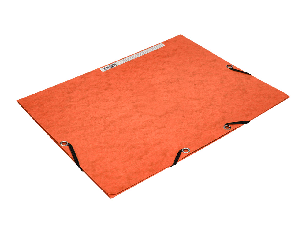 CHEMISE Q-CONNECT CARTE LUSTRÉE 375G POUR DOCUMENTS A4 320X243MM 3 RABATS COLORIS ORANGE