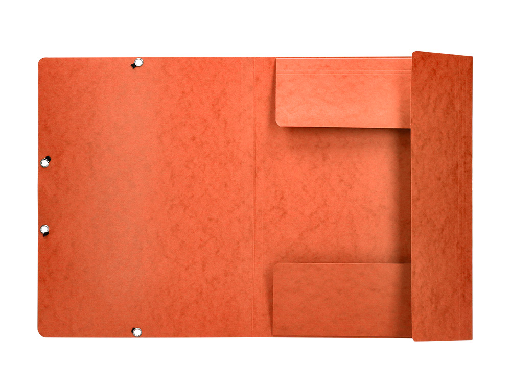 CHEMISE Q-CONNECT CARTE LUSTRÉE 375G POUR DOCUMENTS A4 320X243MM 3 RABATS COLORIS ORANGE