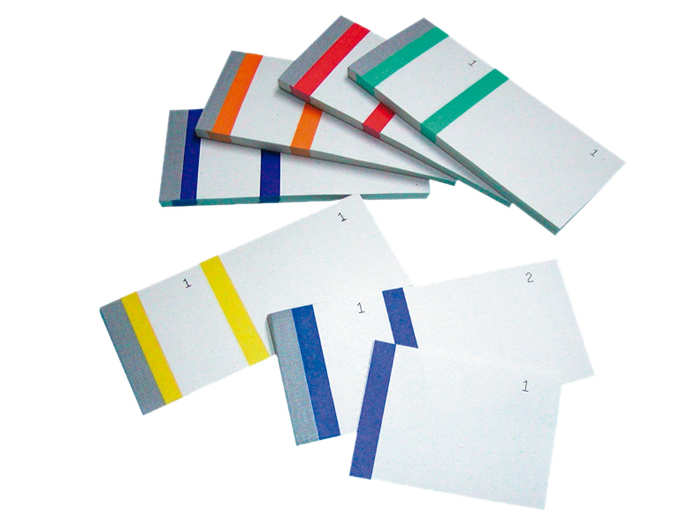 BLOC VENDEUR LIDERPAPEL 2 COUPONS DÉTACHABLES 100 FEUILLES 60X135MM PAPIER BLANC BANDE COULEUR COLORIS ASSORTIS