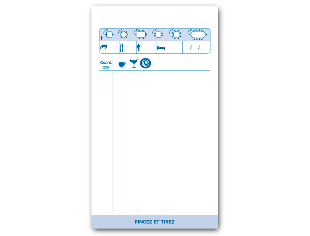 BLOC MAÎTRE HÔTEL LIDERPAPEL PAPIER AUTOCOPIANT 85X150MM 50 TRIPLIS