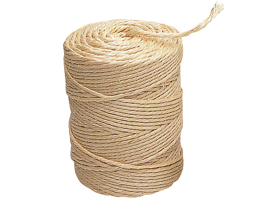 FICELLE SISAL ÉCOLOGIQUE LIDERPAPEL 2/3 FILS IDÉAL COLIS TRAVAUX MANUELS DÉCORATION ROULEAU 1/2KG LONGUEUR 83M ÉCRU