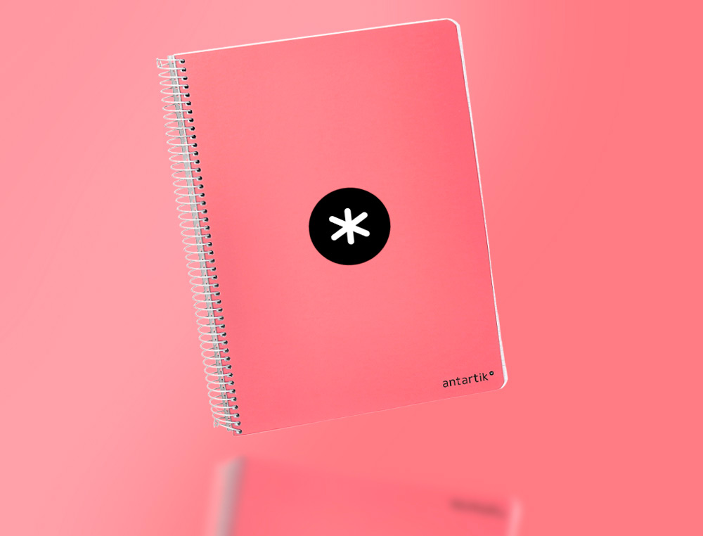 CAHIER SPIRALE ANTARTIK A5 240P 100G COUVERTURE REMBORDEE SEYES MICROPERFORE CORAIL