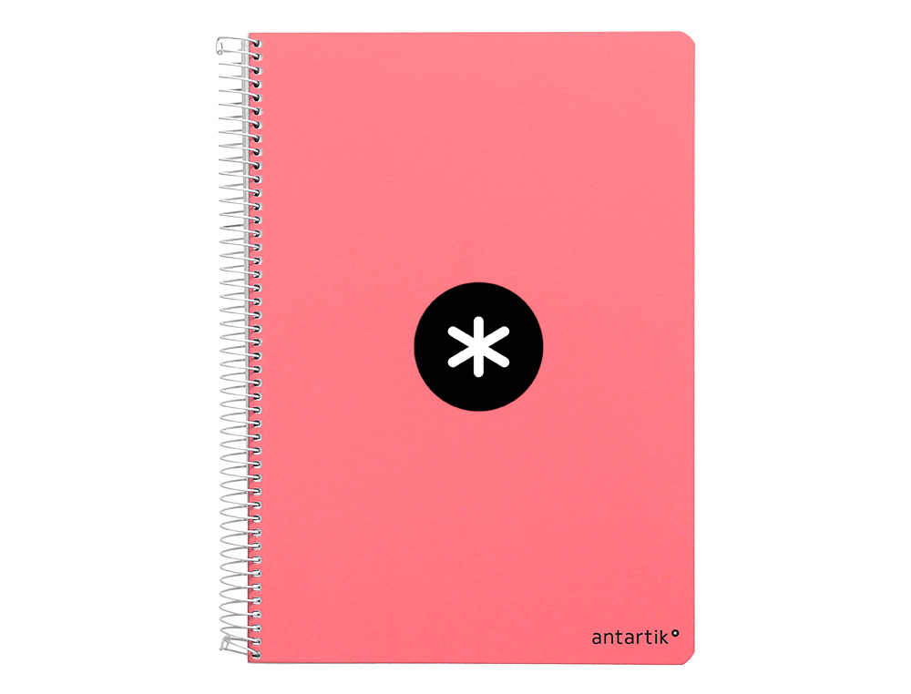 CAHIER SPIRALE ANTARTIK A5 240P 100G COUVERTURE REMBORDEE SEYES MICROPERFORE CORAIL