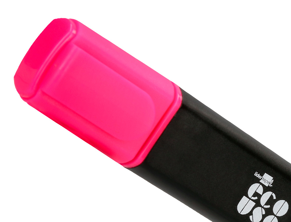 SURLIGNEUR LIDERPAPEL ECOUSE FLUORESCENT FABRIQUE 68% PLASTIQUE RECYCLE BOITE DE 4 UN COLORIS ASSORTIS