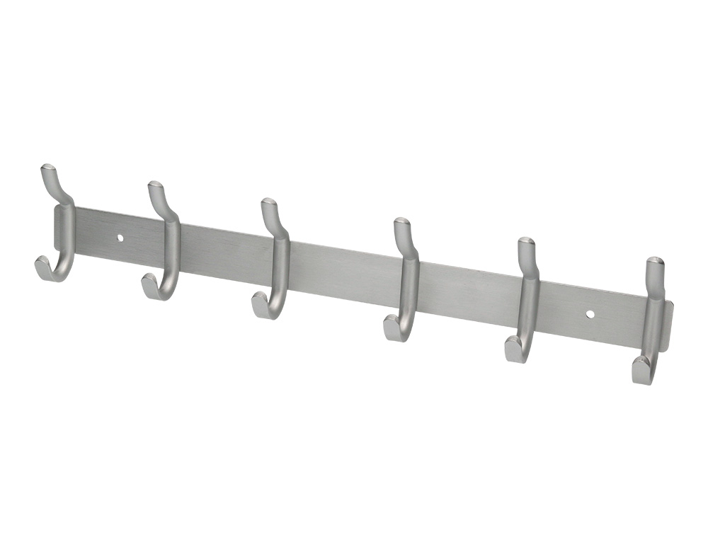 PORTE-MANTEAUX LIDERPAPEL MURAL METAL 6 PATERES 430X88X55MM COLORIS ARGENT