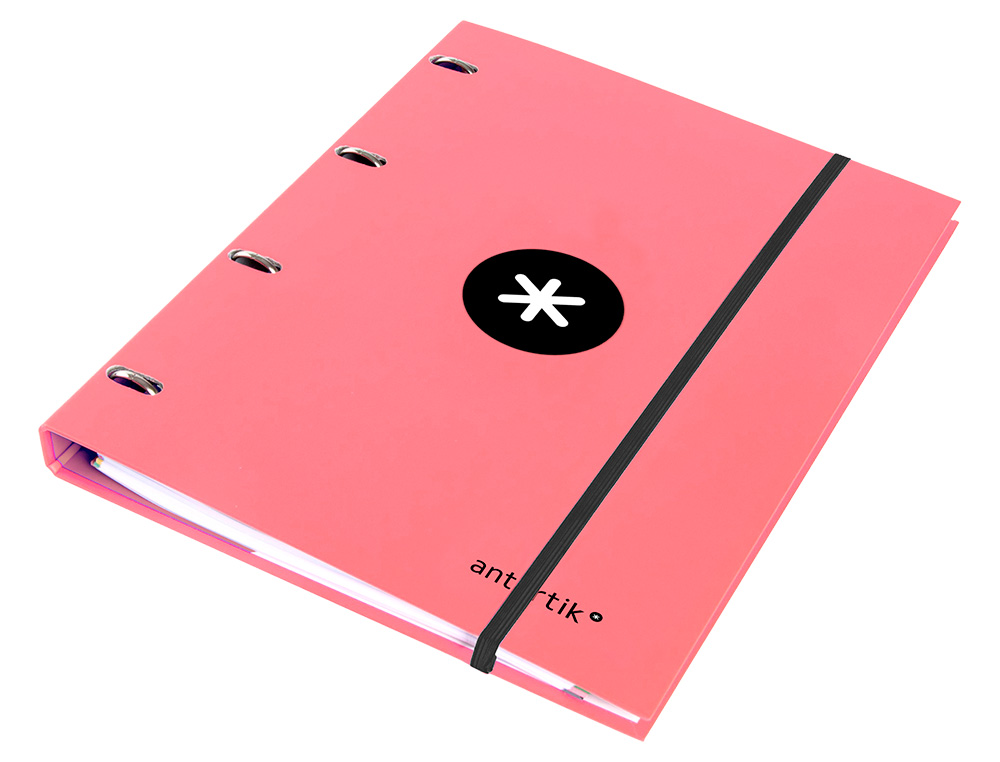 CLASSEUR ANTARTIK 4 ANNEAUX RONDS 25MM A4 CARTON REMBORDE FEUILLETS MOBILES Q5X5 COLORISCORAIL