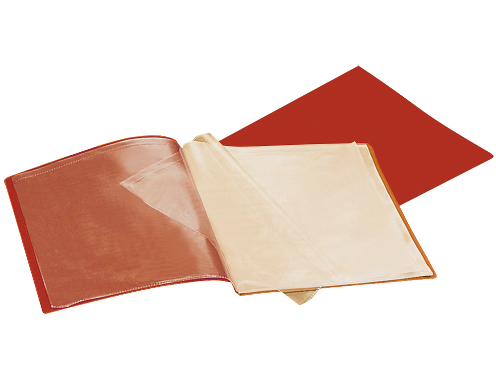 PROTÈGE-DOCUMENTS LIDERPAPEL POLYPROPYLÈNE COUVERTURE FLEXIBLE 40 POCHETTES FIXES A4 210X297MM ROUGE OPAQUE