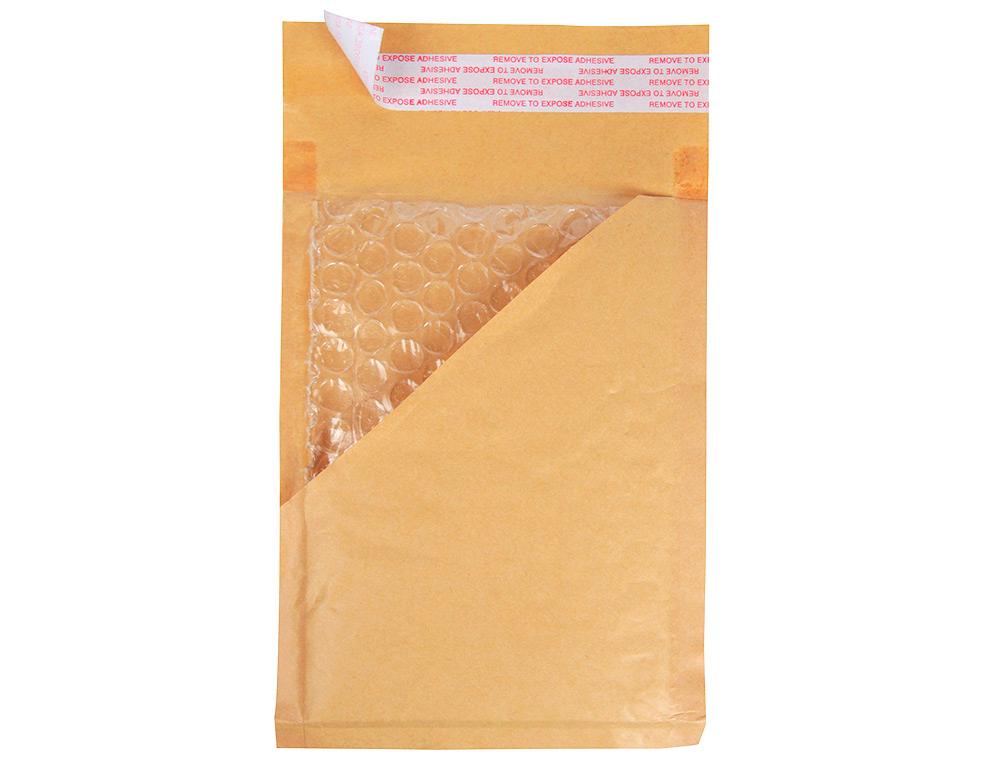 POCHETTE BULLES D'AIR Q-CONNECT 120X215MM 82G KRAFT MATELASSE RABAT DROIT AUTO-ADHESIVE SANS FENETRE LOT 100 UNITES