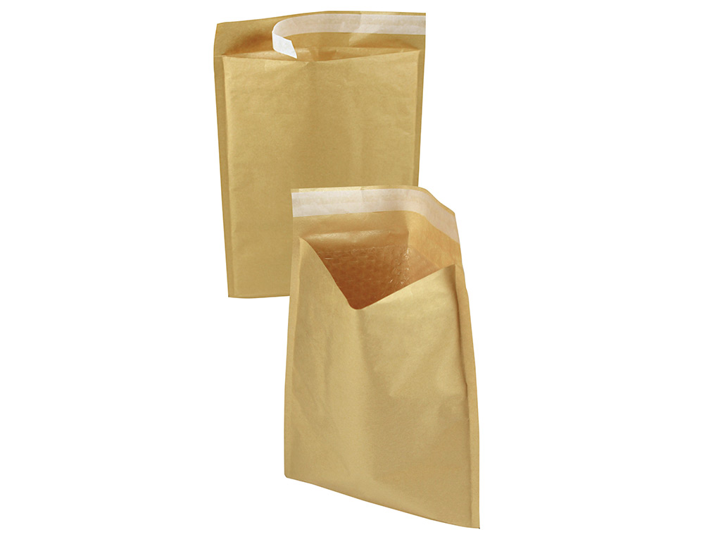 POCHETTE BULLES D'AIR Q-CONNECT 120X215MM 82G KRAFT MATELASSE RABAT DROIT AUTO-ADHESIVE SANS FENETRE LOT 100 UNITES