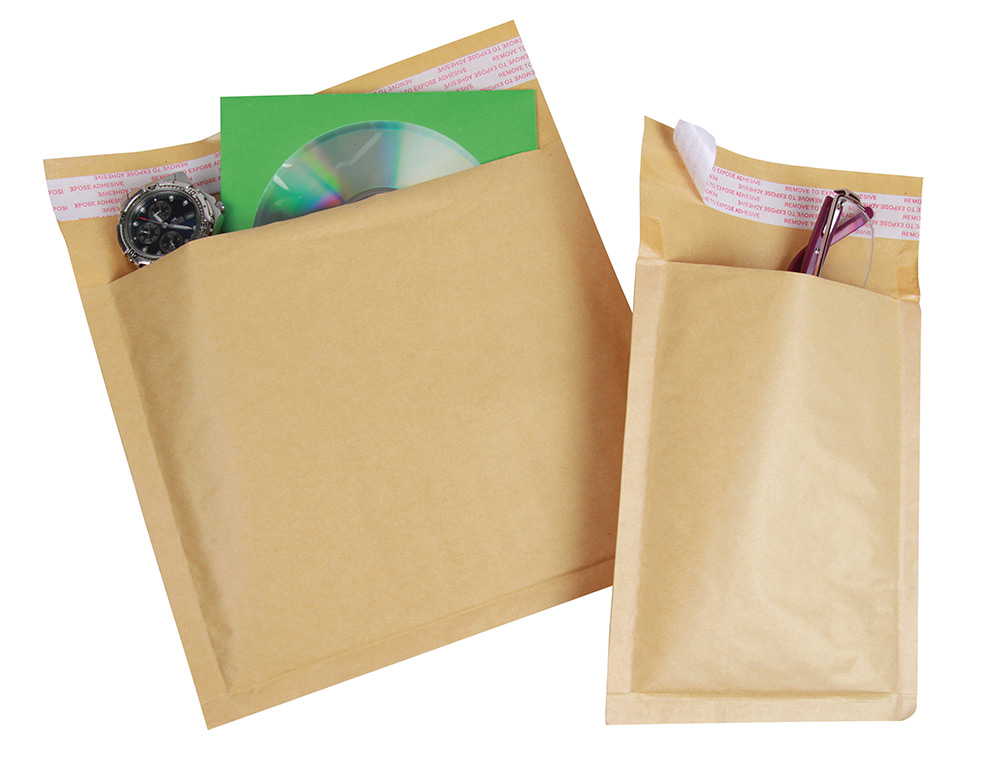 POCHETTE BULLES D'AIR Q-CONNECT 120X215MM 82G KRAFT MATELASSE RABAT DROIT AUTO-ADHESIVE SANS FENETRE LOT 100 UNITES