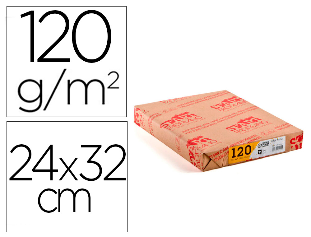 PAPIER DESSIN FABRIANO ST'ART 120G/M2 FORMAT 24X32CM 250    FEUILLES
