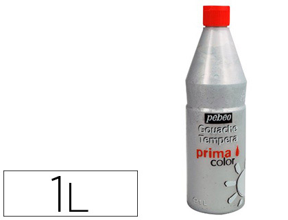 GOUACHE PBO PRIMACOLOR LIQUIDE INODORE ONCTUEUSE APPLICATION FACILE COLORIS ARGENT FLACON 1000ML