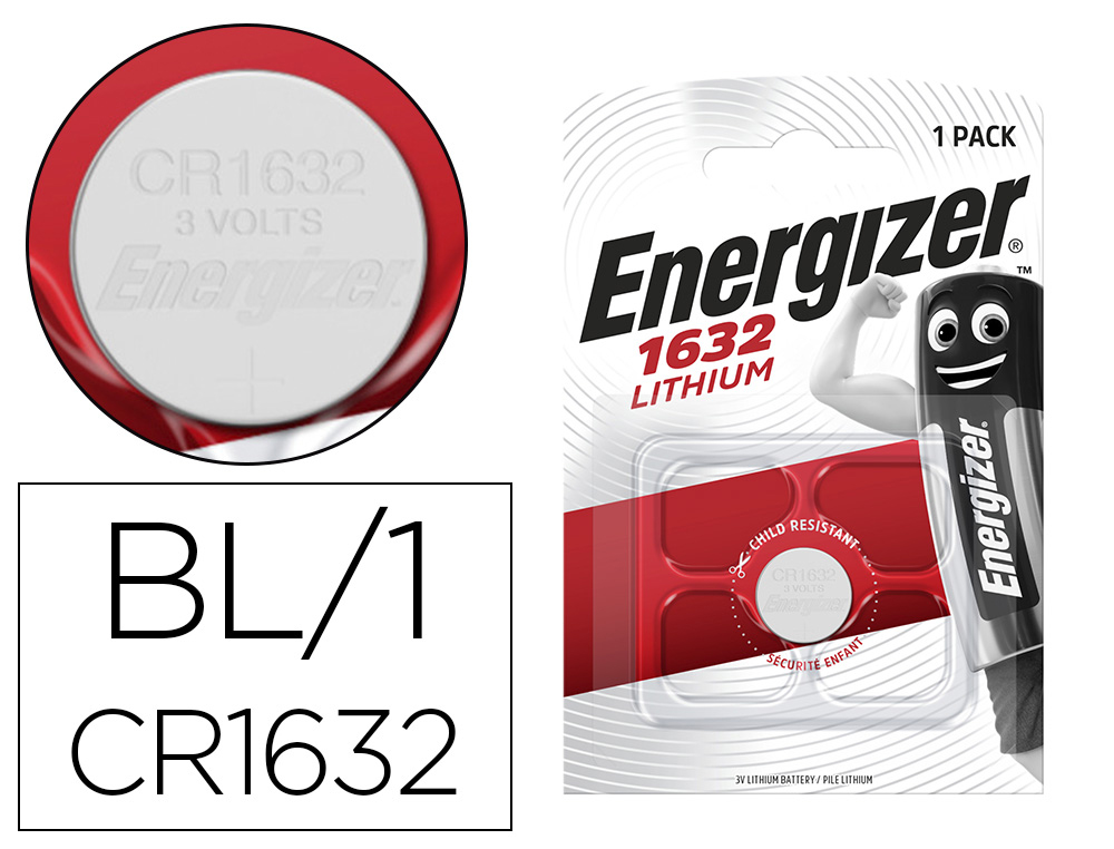 PILE ENERGIZER MINIATURE APPAREILS LECTRONIQUES I.C.E. CR1632 3V BLISTER 1 UNIT