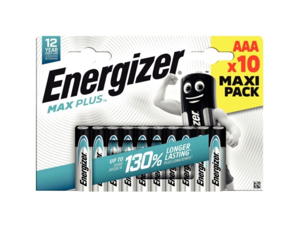 PILE ENERGIZER MAX PLUS LR03/AAA 1,5V BLISTER 10      UNITES