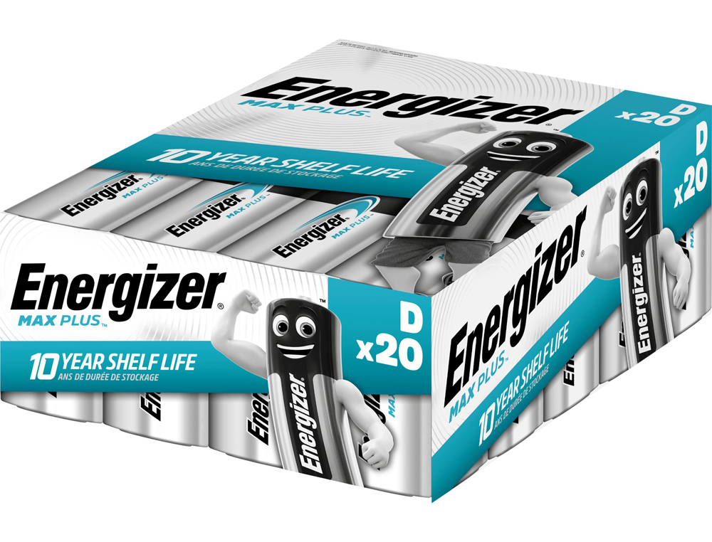 PIES ENERGIZER MAX PLUS D PACK DE 20 UNITES