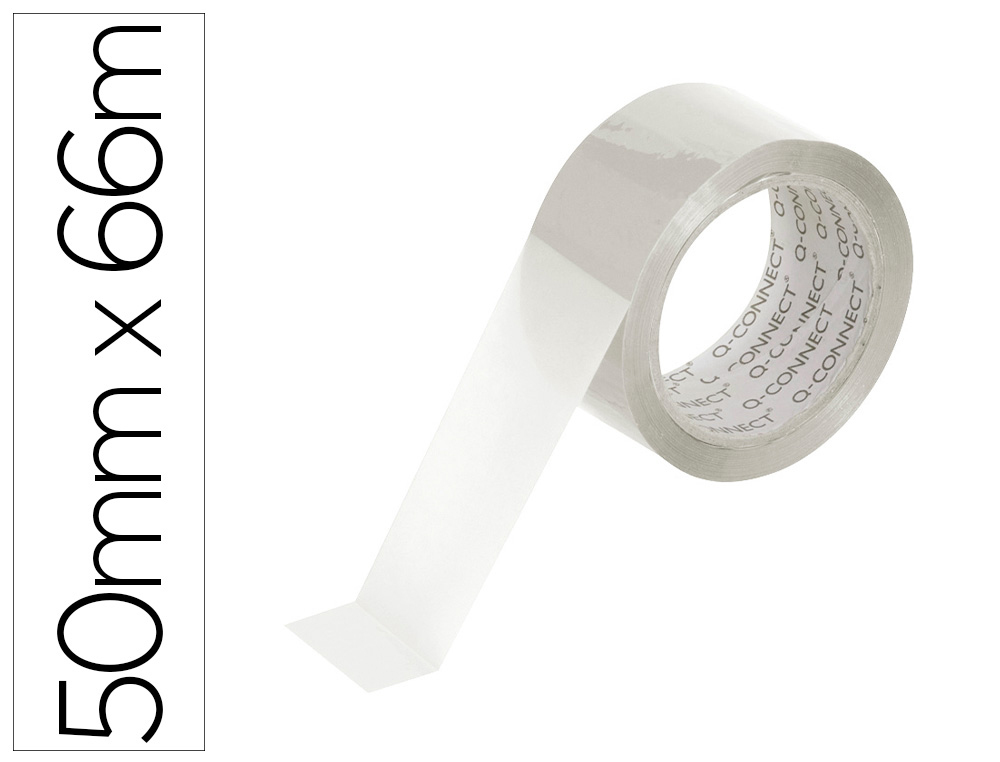 RUBAN ADHSIF Q-CONNECT POLYPROPYLNE 60 MICRONS SANS SOLVANT RECYCLABLE SILENCIEUX 50MMX66M TRANSPARENT