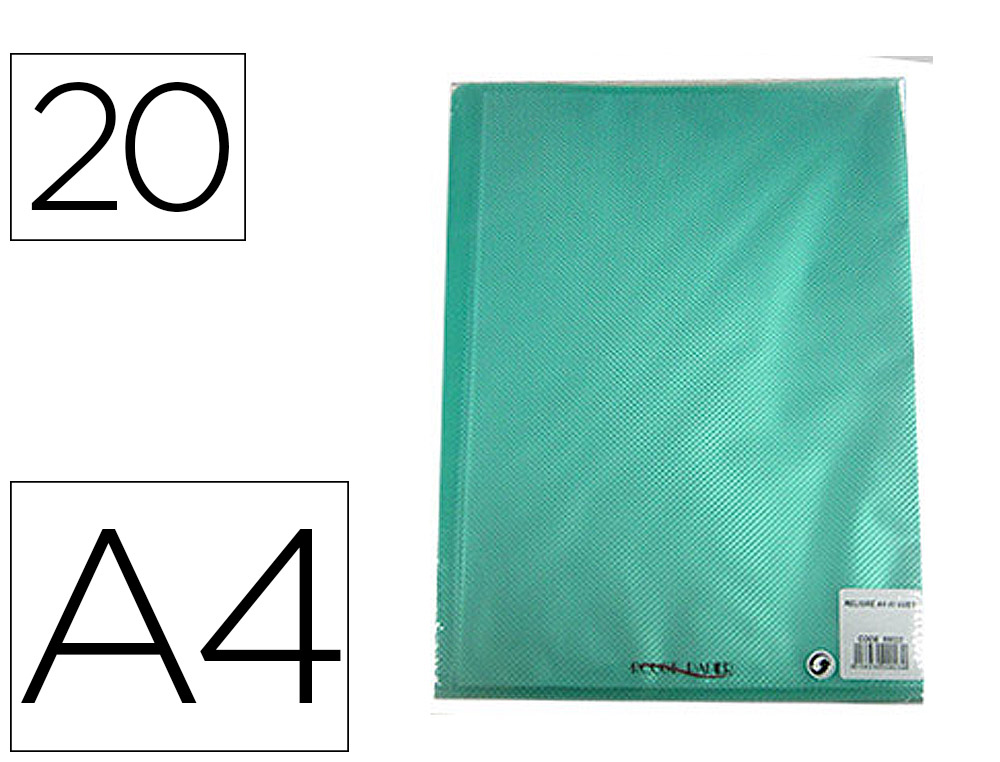 PROTGE-DOCUMENTS VIQUEL 20 POCHETTES 40 VUES POLYPROPYLNE VERT