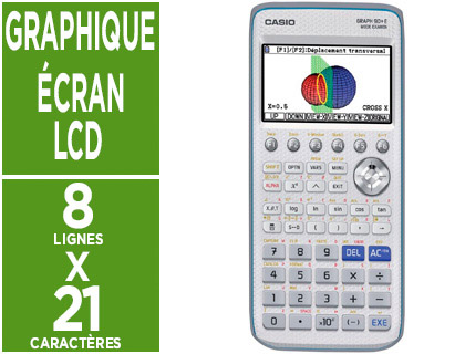 CALCULATRICE CASIO GRAPHIQUE GRAPH 90+E CRAN LCD COULEUR 8 LIGNES TABLEUR STATISTIQUE VECTEUR MODE EXAMEN 17X185X87MM