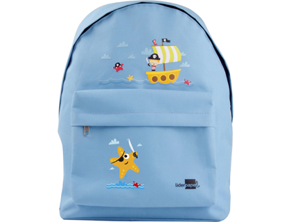 CARTABLE SCOLAIRE LIDERPAPEL SAC  DOS 38X28X12CM MODLE PIRATE COLORIS BLEU CIEL