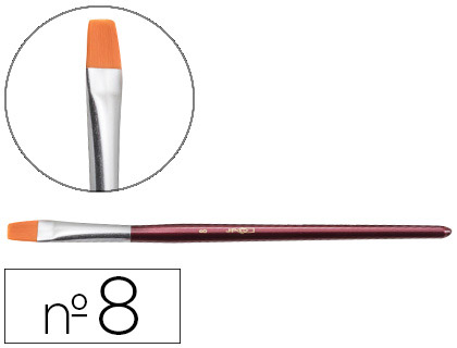 PINCEAU JPC CRATIONS BROSSE VIROLE ALUMINIUM POILS SYNTHTIQUES N8 OCRE JAUNE MANCHE COURT BOIS ROUGE MTALLIS